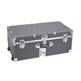 Locking Footlocker Trunk with Wheels - 30 in Gray by Mercury Luggage