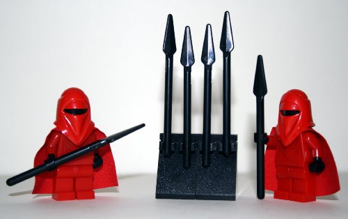 LEGO Star Wars Minifigur - 2 x Royal Guard mit Speer + Ersatzspeere + Halterung für Speere oder andere Waffen