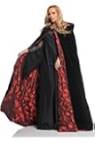 Underwraps Womens Deluxe Velvet and Satin with Embossed Satin Lining 63" Adult Cape