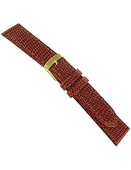 18mm Morellato Genuine Leather Lizard Grain Padded Stitched Tan Watch Band Regular-2125