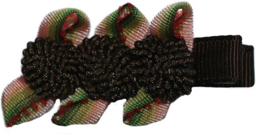 Click here to buy Posies Accessories Pom Poms Hair Clippie Brown.