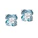 Sterling Silver Simulated Aquamarine & Diamond CZ Flower Post Earrings