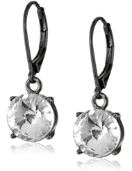 Kensie "Ice Ice Baby" Hematite-Plated Leverback Drop Earrings