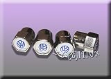 VOLKSWAGEN ALUMINIUM TIRE VALVE COVER CAP CAPS STEM