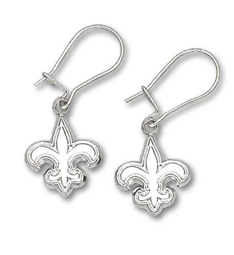 NFL New Orleans Saints Sterling Silver Logo Dangle Earrings
