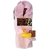 Beary Basics Hooded Towel Set in Pink with Leopard... by BearyBasics