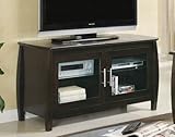 IMAGE OF Plasma LCD TV Stand with Glass Doors in Cappuccino Finish