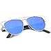 zeroUV - Technologic Full Metal Crossbar Flash Mirror Flat Lens Aviator Sunglasses 54mm