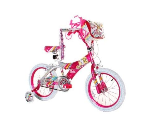DynaCraft Girl's Barbie Bike (Pink/White, 16-Inch)