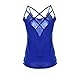 Blooming Jelly Women's Casual Loose Strap Hollow Out Back Camisole Tank Tops Blue