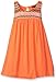 My Michelle Girls' Big Solid Trapeze Dress with Embroidered Yoke and Keyhole
