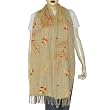 Beige Scarf Stoles Wool Thread Embroidery 80 x 29 inches