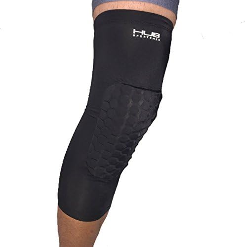 Padded Compression Knee Sleeves with HyperHex Technology (One Pair, Black) Kids and Adult Sizes-Ships with a FREE SPORT SACKPACK