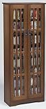 Glass Door DVD/CD Cabinet in Walnut Finish Glass Door DVD/CD Cabinet in Walnut Finish