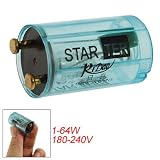 Buy Amico Clear Blue Plastic Cover Cylinder Fluorescent Light Lamp Starter 1-64W by uxcell