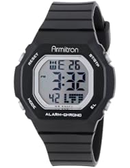 Armitron Unisex 45/7033BLK Black Resin Strap Chronograph Digital Sport Watch