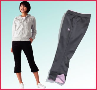 切替スリットクロップドパンツ　クロ　M