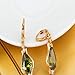 Yazilind Elegant Unique Design 18k Gold Filled Inlay Teardrop Cubic Zirconia Dangle Drop Earrings