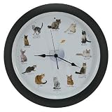 8 Inch Meowing Cat Clock by Mark Feldstein
