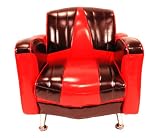 Mini Cadillac S PVC Chair (Black and Red/Red Piping)