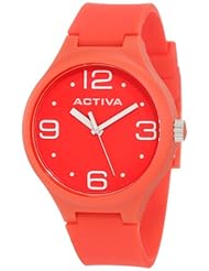 Activa By Invicta Womens AA101-007 Red Dial Red Polyurethane Watch