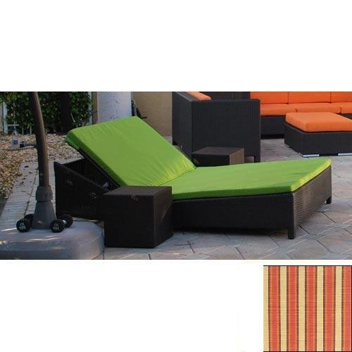 Daytona Single Chaise Lounge in Espresso Fabric: Dimone Flame