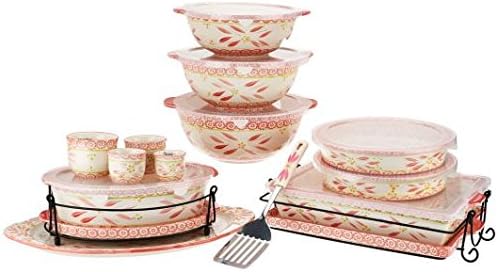 Temp-tations Old World 18-pc Bake and Serve Set - Hot Pink