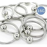 16G 5/16 Stainless Steel Captive Bead Rings