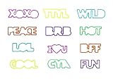 Phrases Rubba Rubber Silly Bandz Band Wristband (Pack of 12)