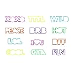 Phrases Rubba Rubber Silly Bandz Band Wristband (Pack of 12)