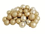 96ct Champagne Shatterproof 4-Finish Christmas Ball Ornaments 1.5