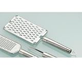 Coarse grater with brushed stainless steel handle