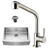 Vigo Industries VG14028 Farmhouse Faucet and Kitchen Sink, Steel