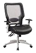 Professional Light Air Grid Back and Layered Leather Seat Dual Function Chair with Adjustable Arms By Office Star