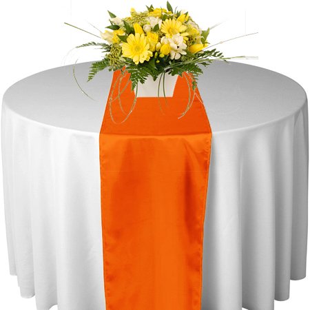OurWarm Orange Satin Table Runner 12