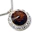 Beautiful Topaz Round Swarovski Crystal Charm Necklace