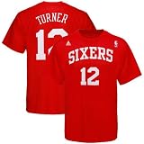 NBA adidas Philadelphia 76ers #12 Evan Turner Red Net Player T-shirt (XX-Large)