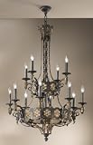 Classic Lighting 57339 AGB AI Antique Italian Castillio de Bronce 48 Cast Brass Chandelier from the