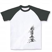 ビリー・ヘリントン 妖精哲学の三信＆新日暮里 ラグランTシャツ (ホワイト×ブラック) M