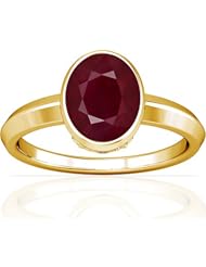 18K Yellow Gold Oval Cut Ruby Solitaire Ring