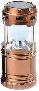 Camping Lantern Flashlight, Super Bright LED Solar Portable Outdoor Light with Stainless Steel Handle for Hiking, Trekking, Emergency, Travelling, Outages Indoor &amp; Outdoor Sports Yingxin (Cinnamon)