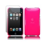 Micropix - Hot Pink Super Slim Flex Crystal Case for iPod Touch 3G & 2G (3rd & 2nd Gen) With Free Screen Protector