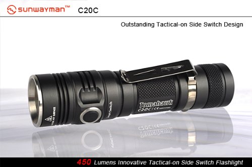  Sunwayman C20C Innovative Tactical-on Side Switch Flashlight - 450 Lumens 