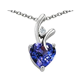 1.95 cttw 925 Sterling Silver 14K Gold Plated Created Heart Shaped Tanzanite... by 