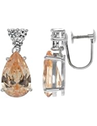 Winnicas Pear Drop CZ Non Pierced Screwback Earrings - Champagne
