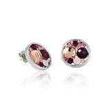 Small Round Purple Stone Earrings Fashion Jewelry