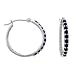14k White Gold Sapphire and Diamond Inside-Out Hoop Earrings