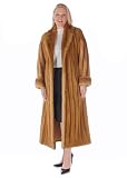 Golden Female Shawl Collar Mink Coat - Plus Size