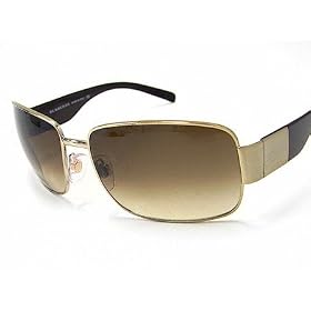 New Burberry 3025 B 3025 100213 Burberry Gold Sunglasses Gradient Brown Lens Size: 61-16-125