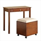 2pc Writing Desk and Stool Set in Cherry Finish